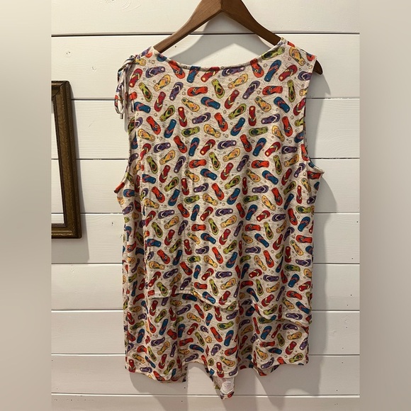 Colorful Flip-Flop Print Sleeveless Tunic - Miss Nikky - Size XXL - Picture 10 of 10